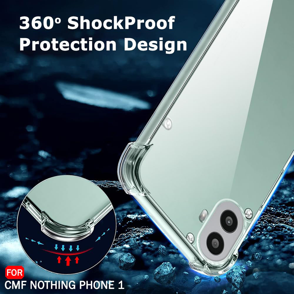 Coque pour Nothing CMF Phone 1, Techsuit, Antichoc Claire, Transparente