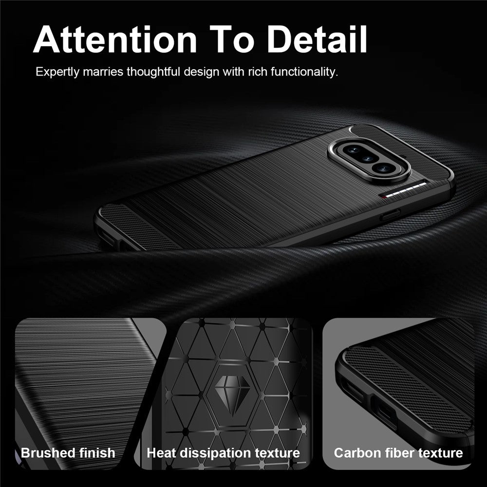 Hülle für Nothing Phone (4a), Techsuit, Carbon, Schwarz