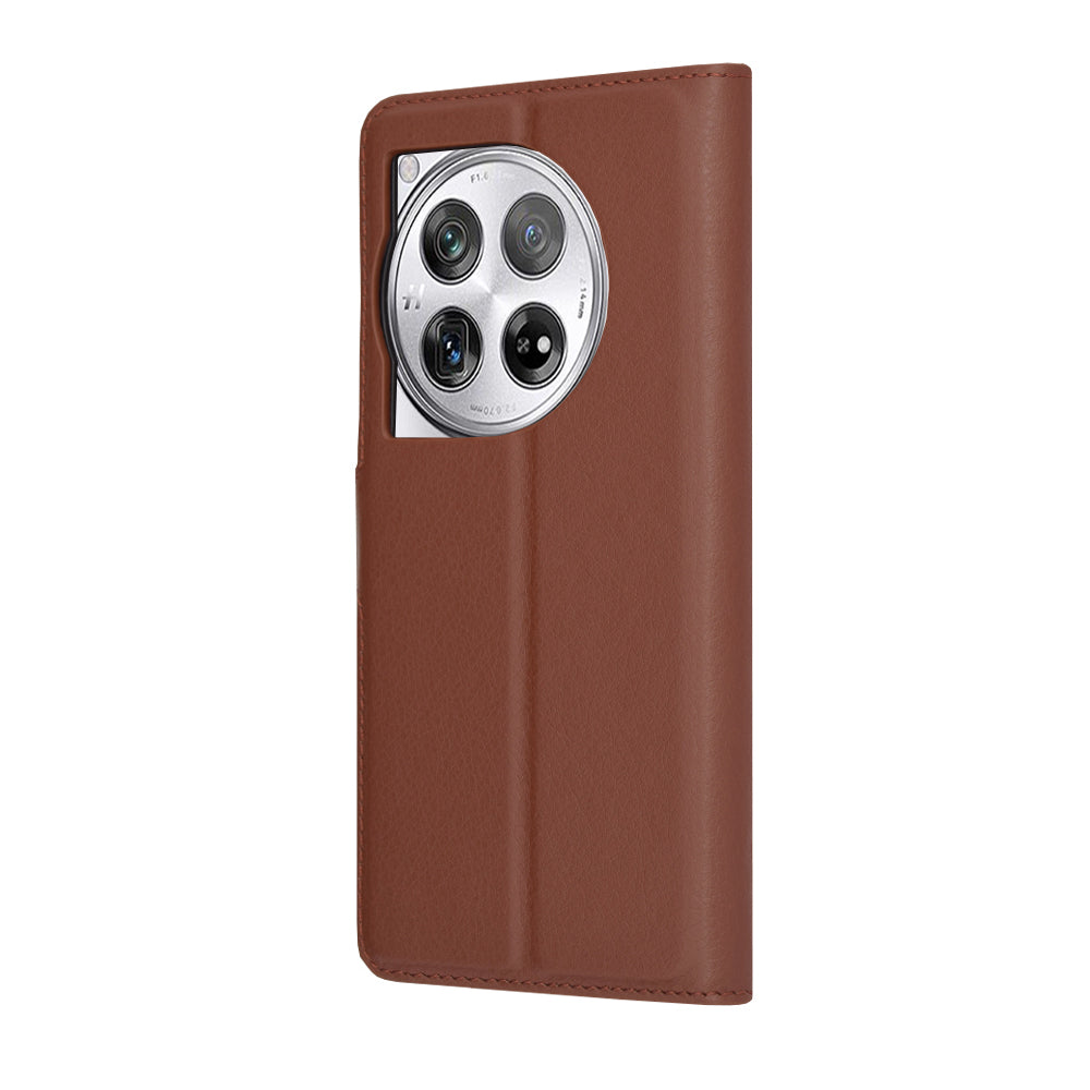 Coque pour OnePlus 12, Techsuit, Leather Folio, Marron