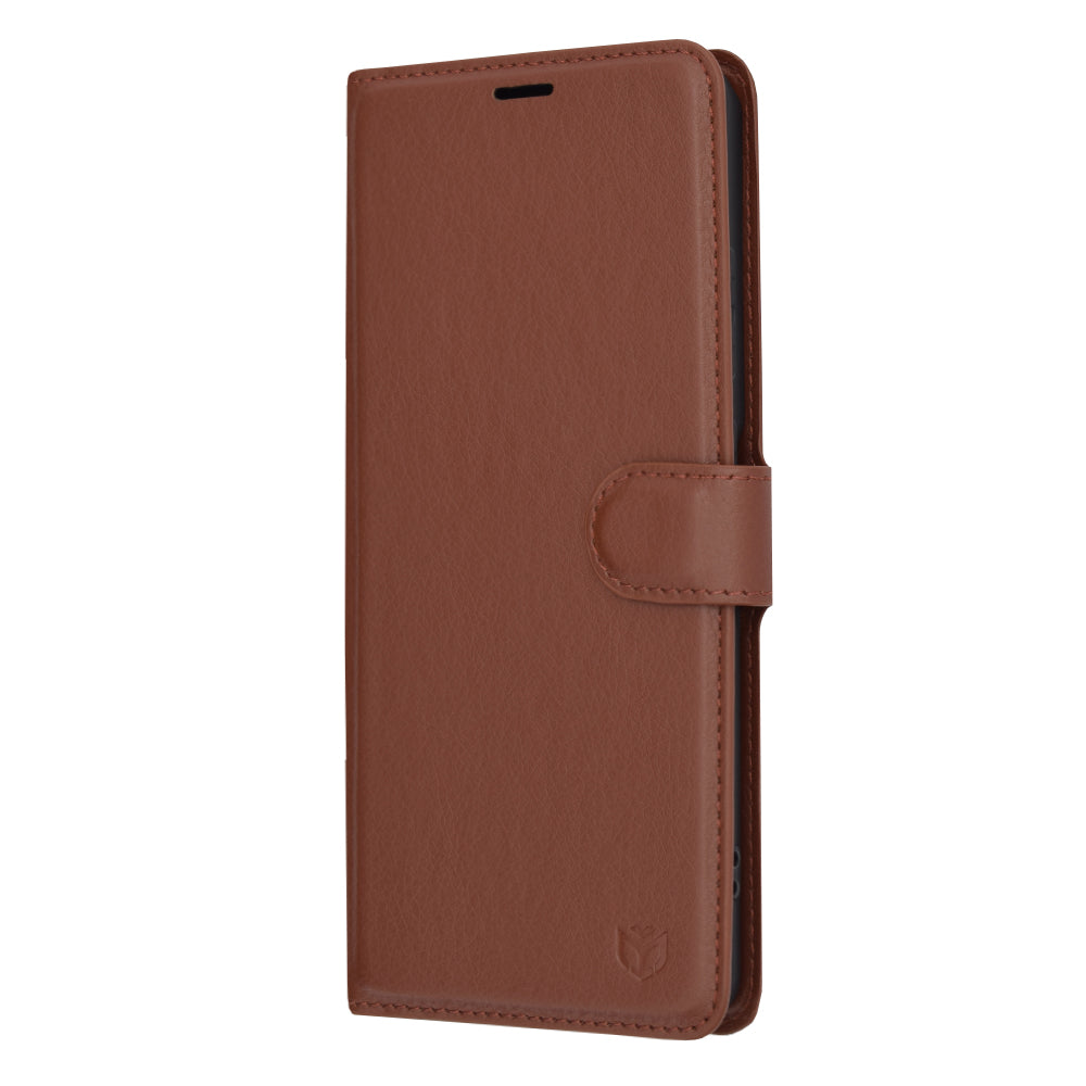 Coque pour OnePlus 12R, Techsuit, Leather Folio, Marron