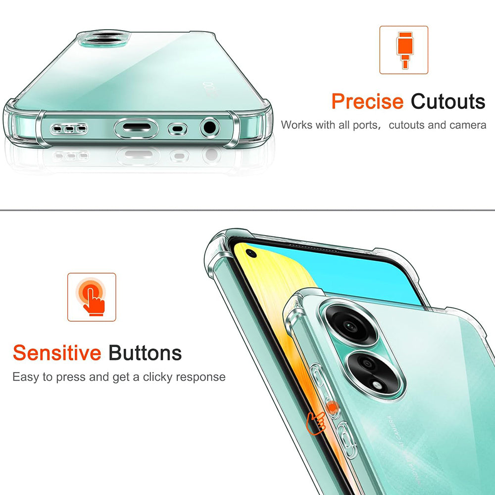 Coque pour Oppo A18 / A38, Techsuit, Antichoc Claire, Transparente
