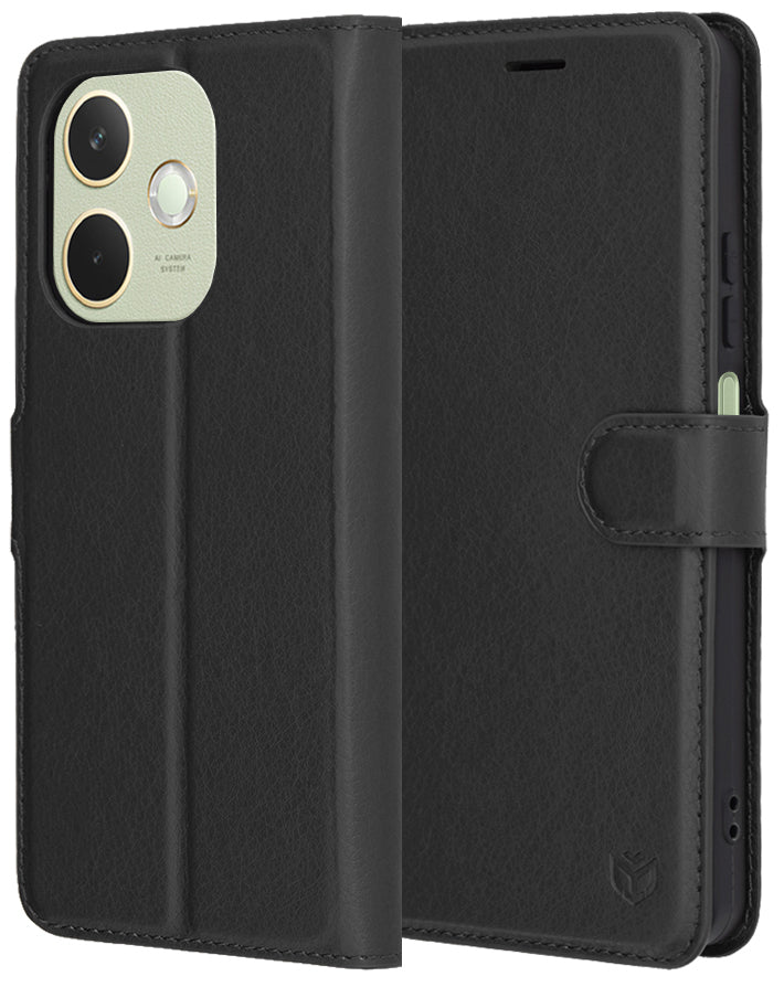 Coque pour Oppo A5 Pro 4G / A5 Pro, Techsuit, Folio en cuir, Noire