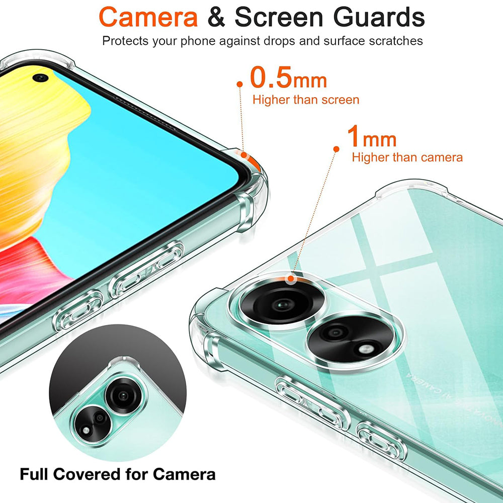 Coque pour Oppo A58 4G, Techsuit, Antichoc Claire, Transparente