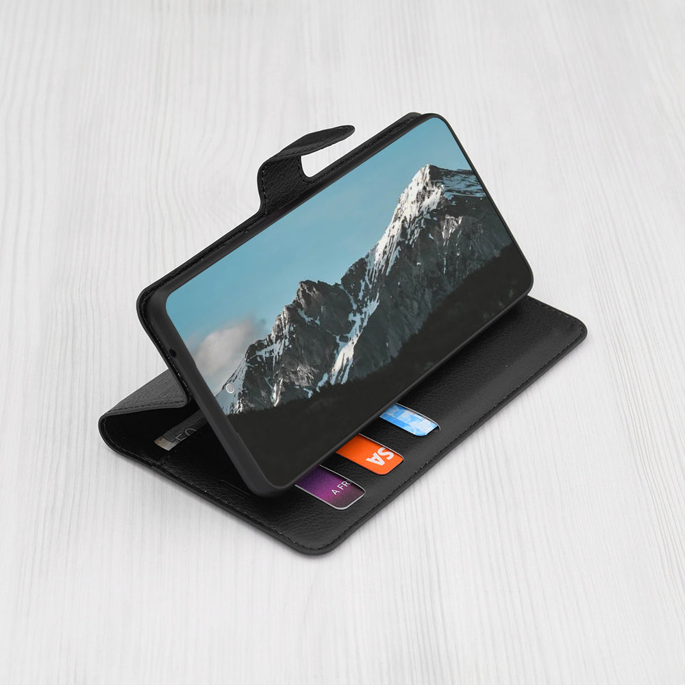Coque pour Oppo A94 / Reno5 Lite, Techsuit, Folio en cuir, Noire