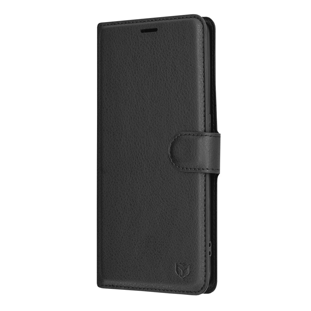 Coque pour Oppo A94 / Reno5 Lite, Techsuit, Folio en cuir, Noire
