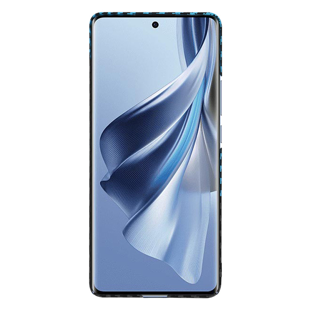 Coque pour Oppo Reno10 / Reno10 Pro, Techsuit, Carbonite FiberShell, Noir Bleu