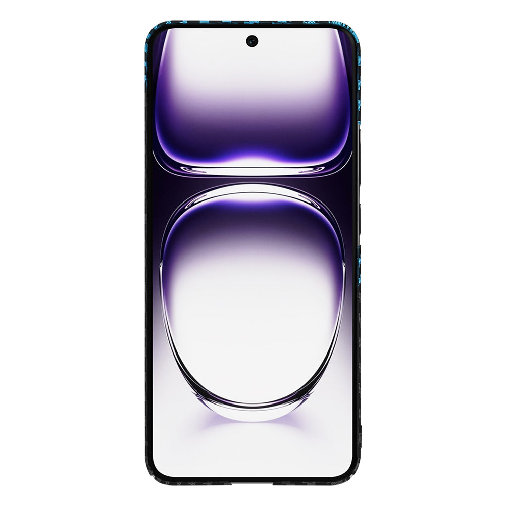 Coque pour Oppo Reno12, Techsuit, Carbonite FiberShell, Noir Bleu