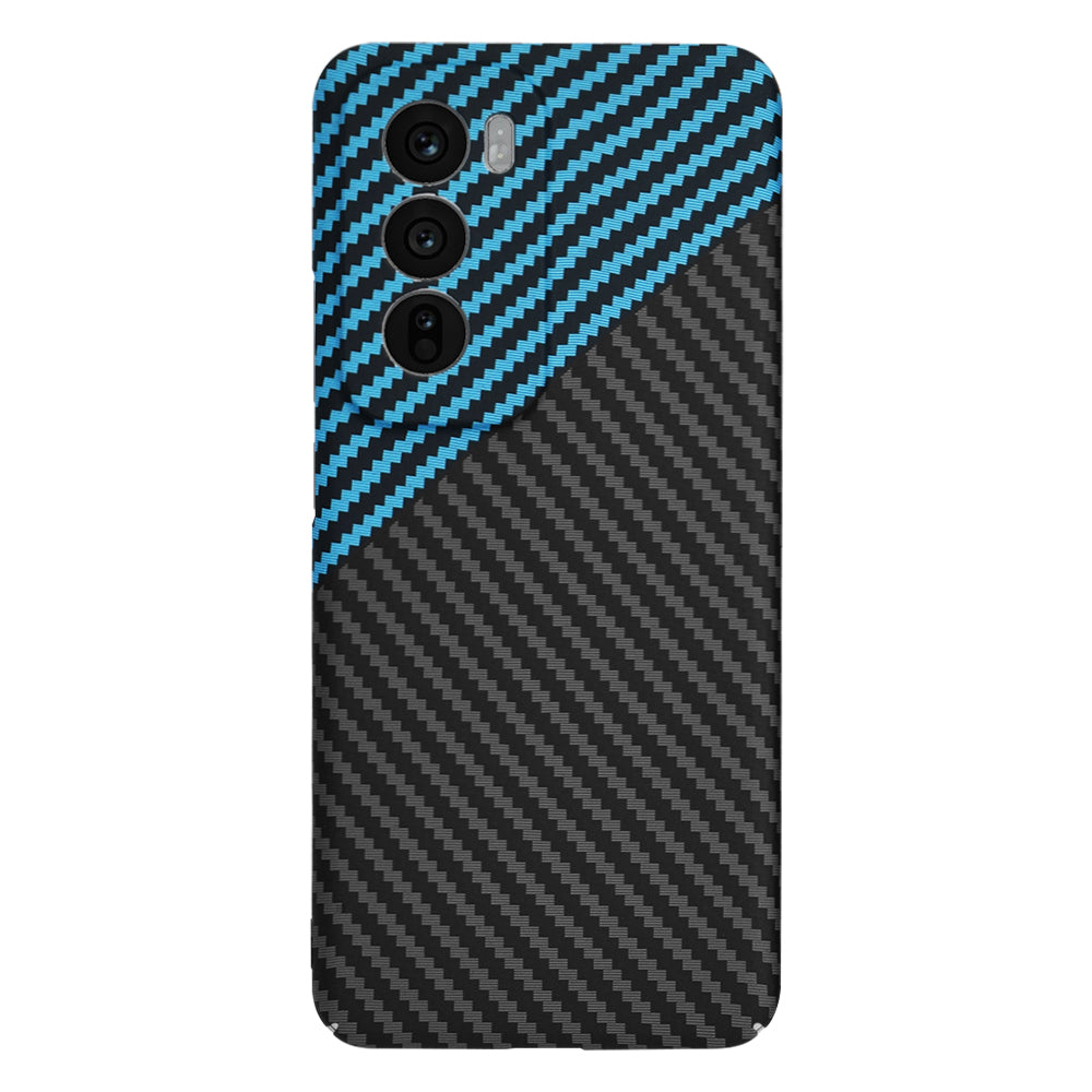 Coque pour Oppo Reno12, Techsuit, Carbonite FiberShell, Noir Bleu