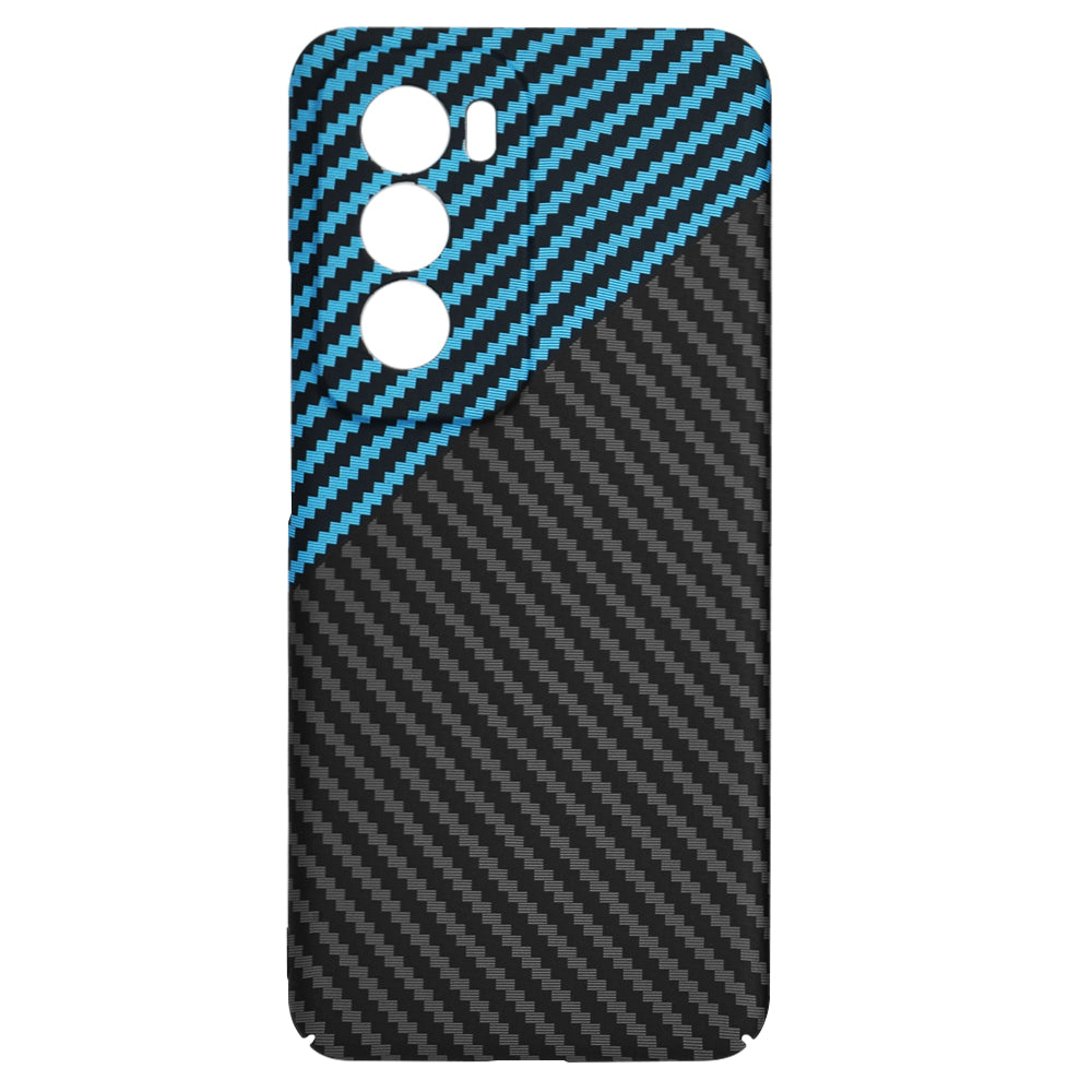 Coque pour Oppo Reno12, Techsuit, Carbonite FiberShell, Noir Bleu