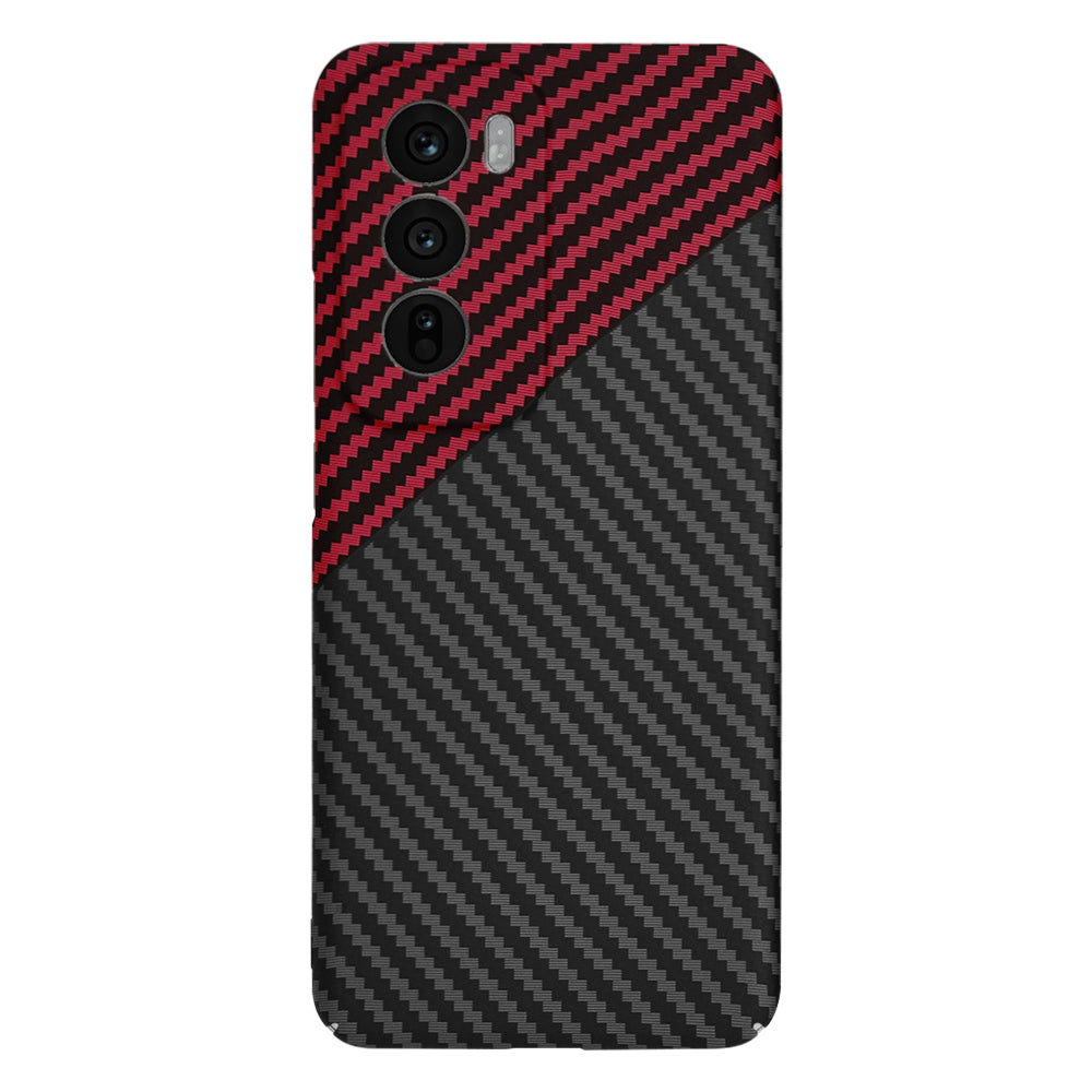 Coque pour Oppo Reno12, Techsuit, Carbonite FiberShell, Noir Rouge
