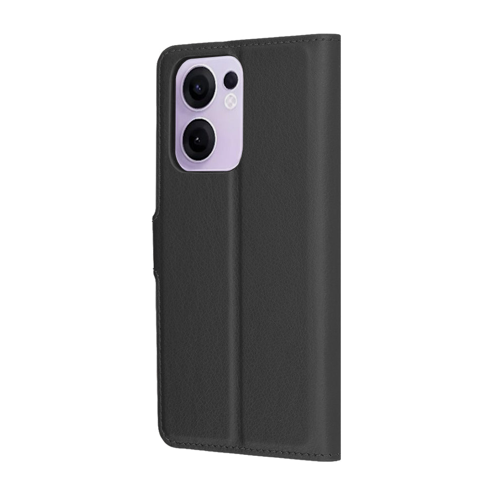 Coque pour Oppo Reno13 FS 5G / Reno13 F 4G / Reno13 F, Techsuit, Folio en cuir, Noir