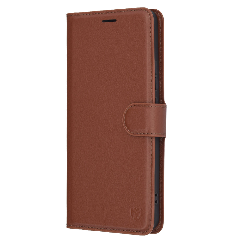Coque pour Oppo Reno13 FS 5G / Reno13 F 4G / Reno13 F, Techsuit, Folio en cuir, Marron