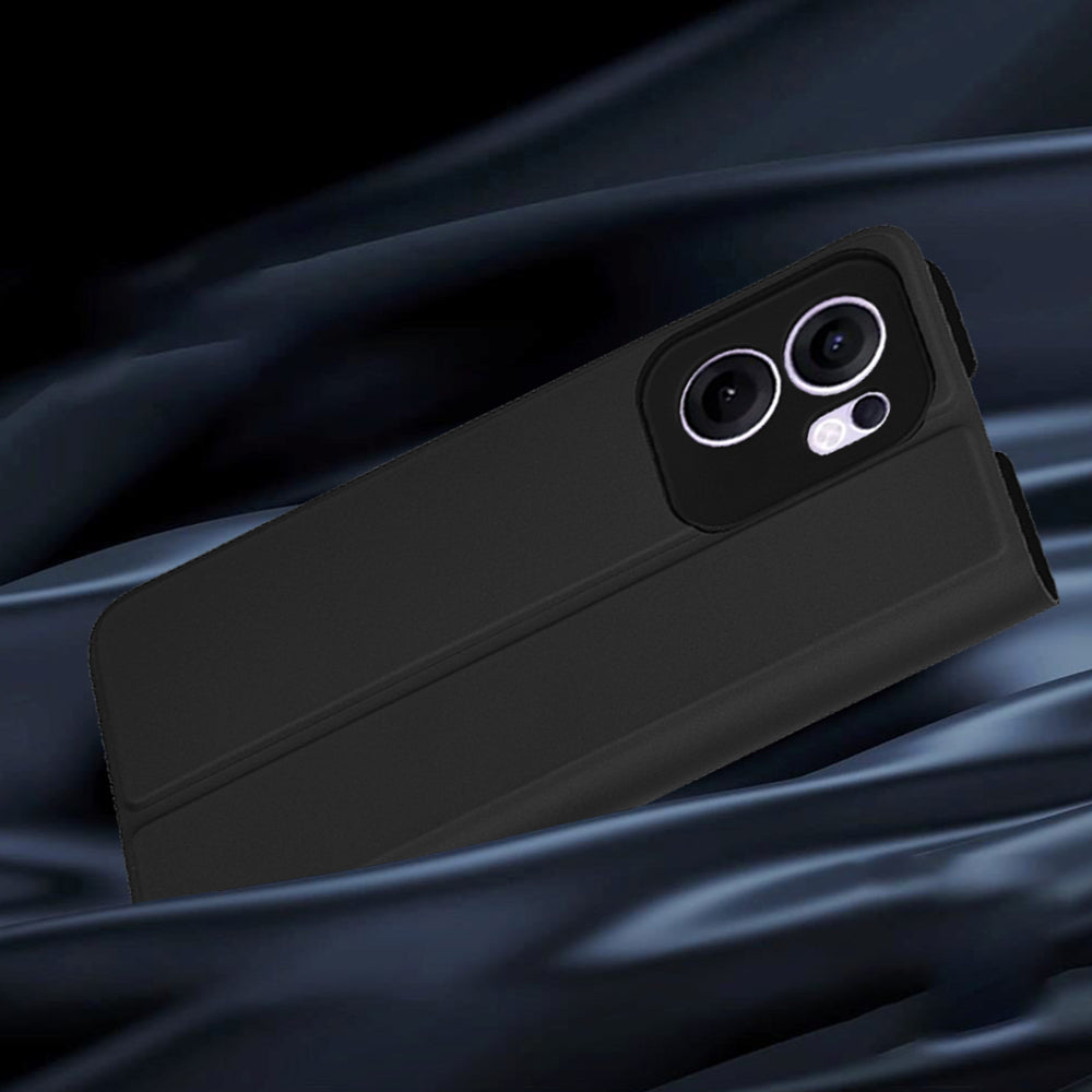 Coque pour Oppo Reno13 FS 5G / Reno13 F 4G / Reno13 F, Techsuit, Magskin Book, Noire
