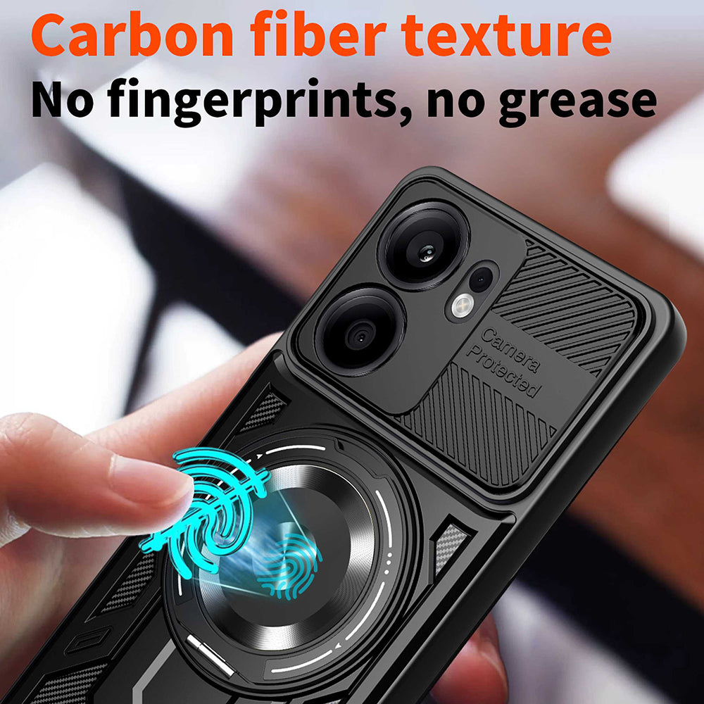 Coque pour Oppo Reno13 FS 5G / Reno13 F 4G / Reno13 F, Techsuit, RuggedCam, Noire
