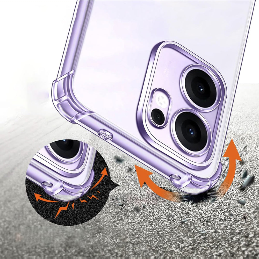 Coque pour Oppo Reno13 FS 5G / Reno13 F 4G / Reno13 F, Techsuit, Antichoc Claire, Transparente