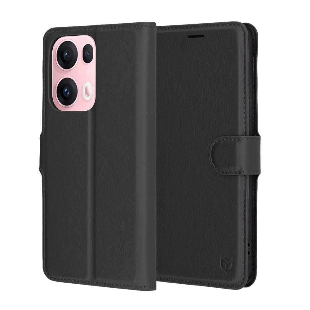 Coque pour Oppo Reno13 Pro, Techsuit, Leather Folio, Noire