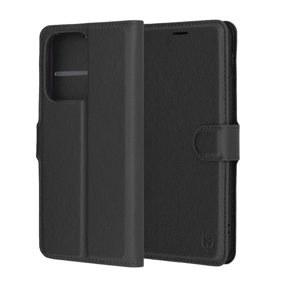 Coque pour Oppo Reno13 Pro, Techsuit, Leather Folio, Noire
