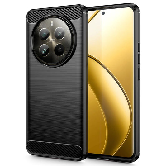 Etui pour Realme 12 Pro / 12 Pro+, Tech-Protect, Carbon, Noir