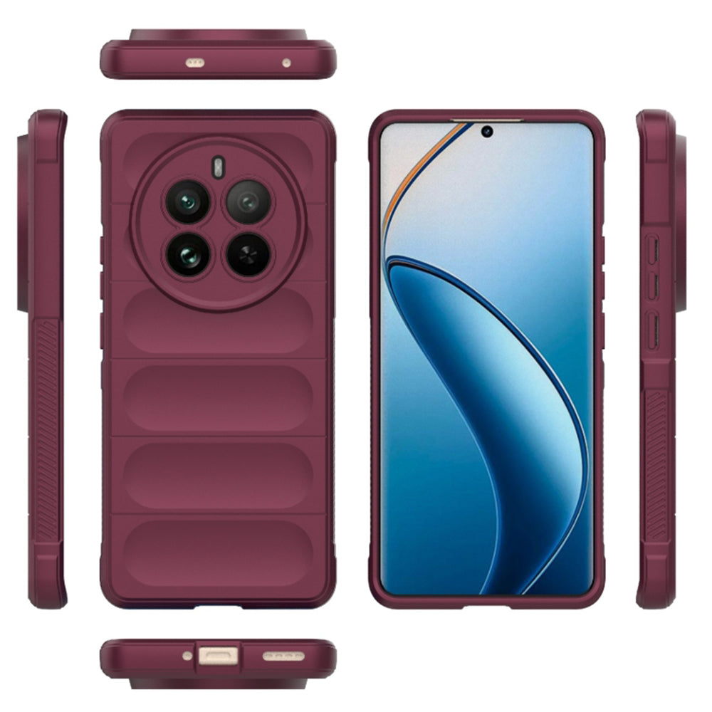 Coque pour Realme 12 Pro / 12 Pro+, Techsuit, Magic Shield, Bordeaux