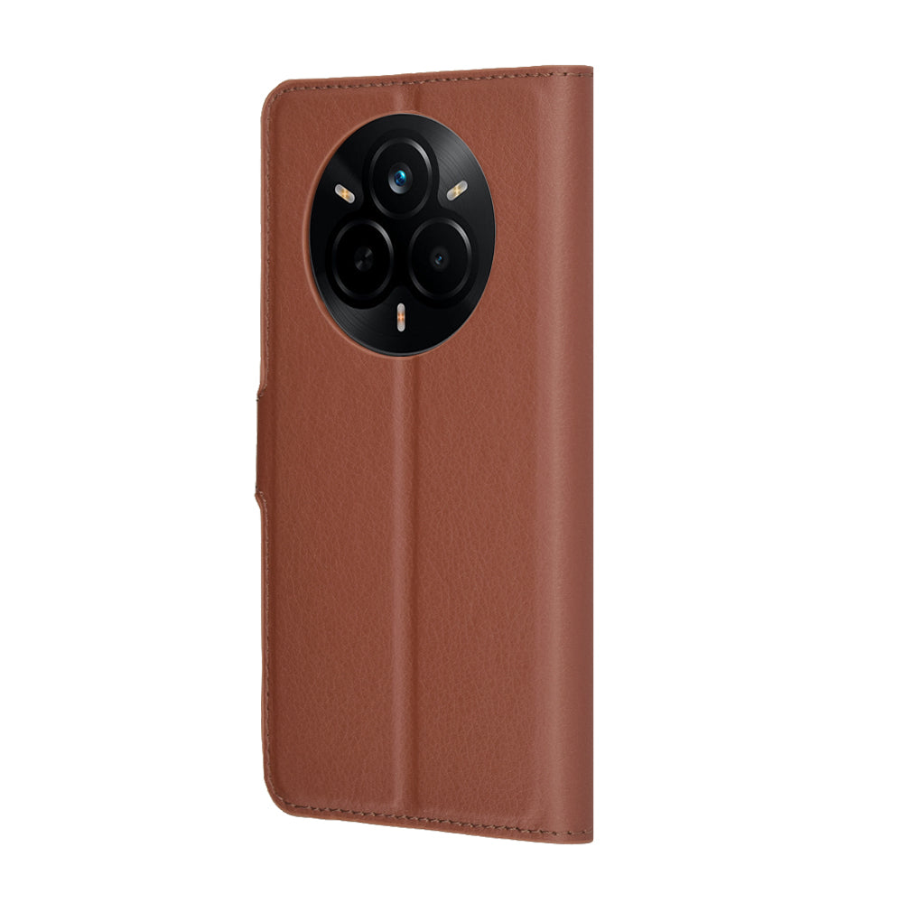 Coque pour Realme 14 Pro, Techsuit, Leather Folio, Marron