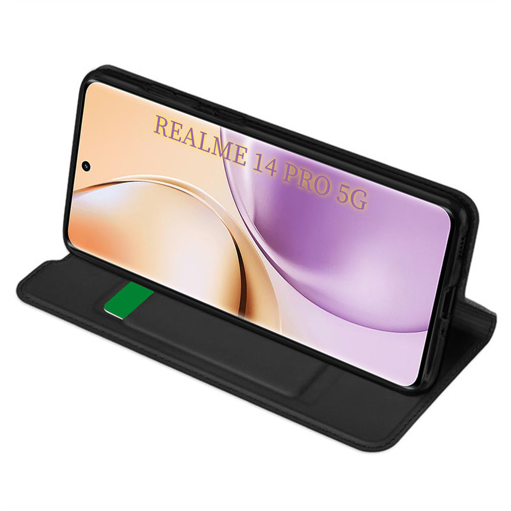 Coque pour Realme 14 Pro, Techsuit, Magskin Book, Noire