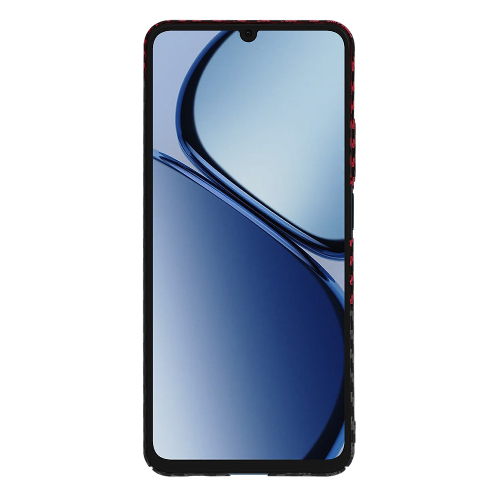 Coque pour Realme C63 / C61, Techsuit, Carbonite FiberShell, Noir Rouge