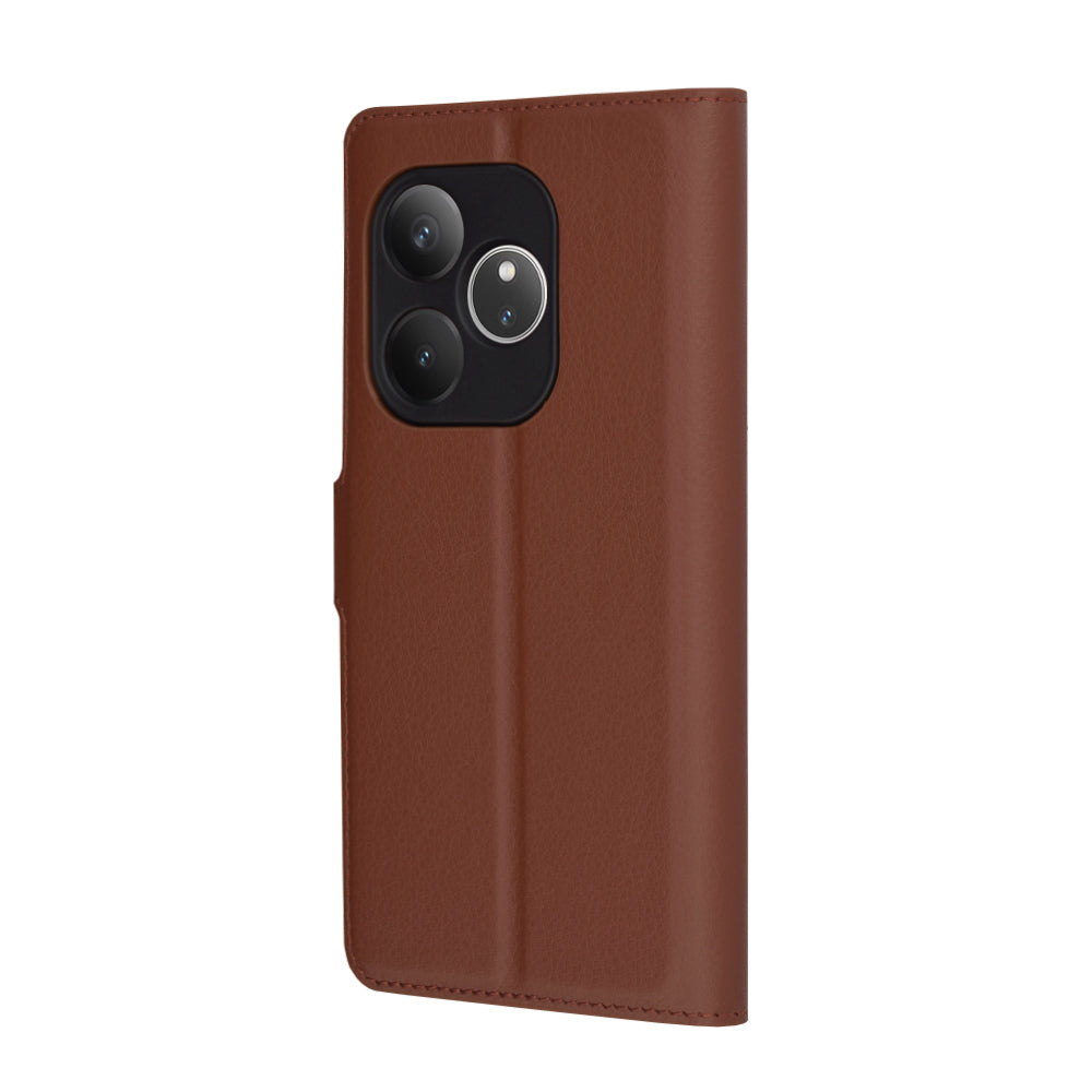 Coque pour Realme GT 6T / GT 6, Techsuit, Leather Folio, Marron