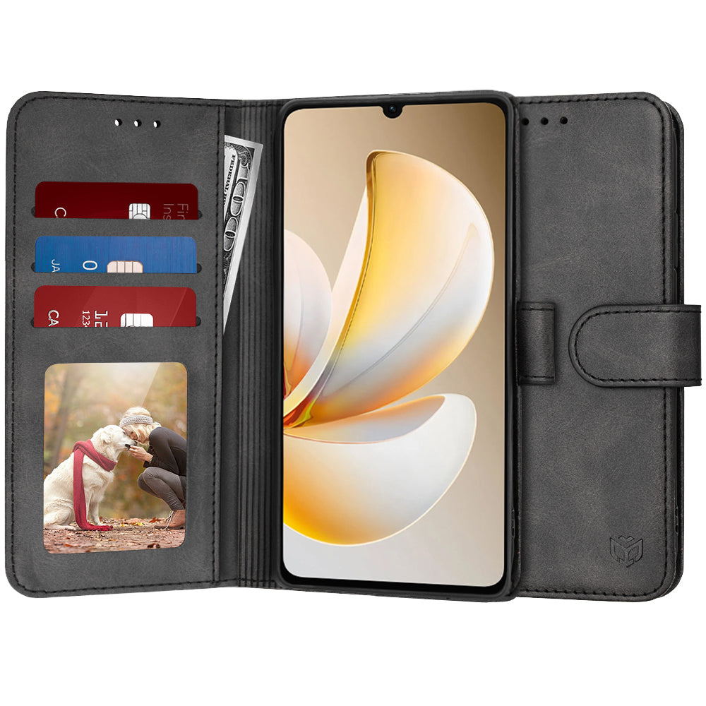Hülle für Realme Note 70T, Techsuit, Diary Book, Schwarz