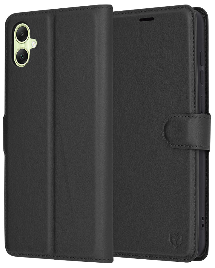 Coque pour Samsung Galaxy A05 A055, Techsuit, Leather Folio, Noire