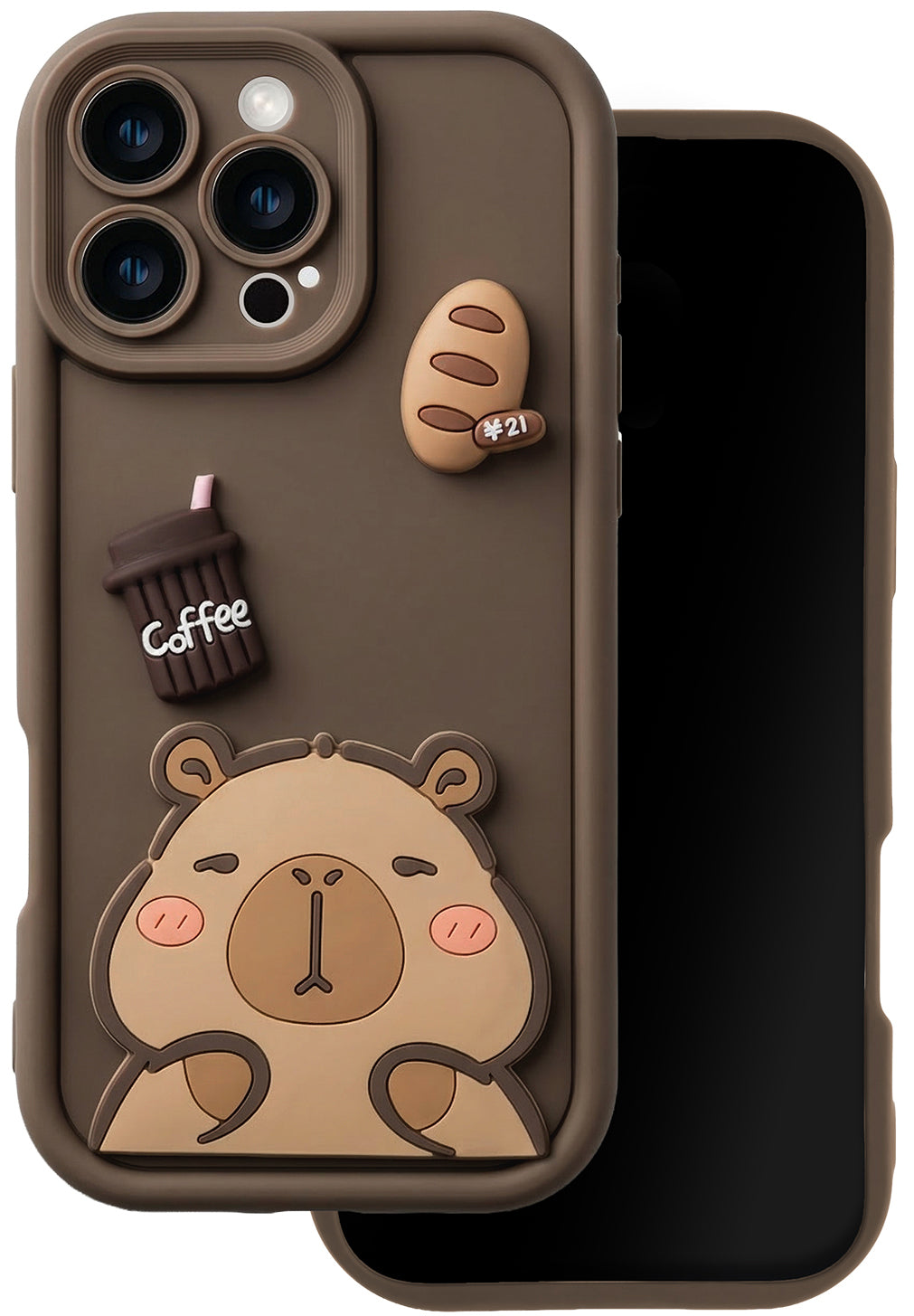 Coque pour Samsung Galaxy S26 Plus S947, OEM, Ultra Trendy 3D Capybara, Marron