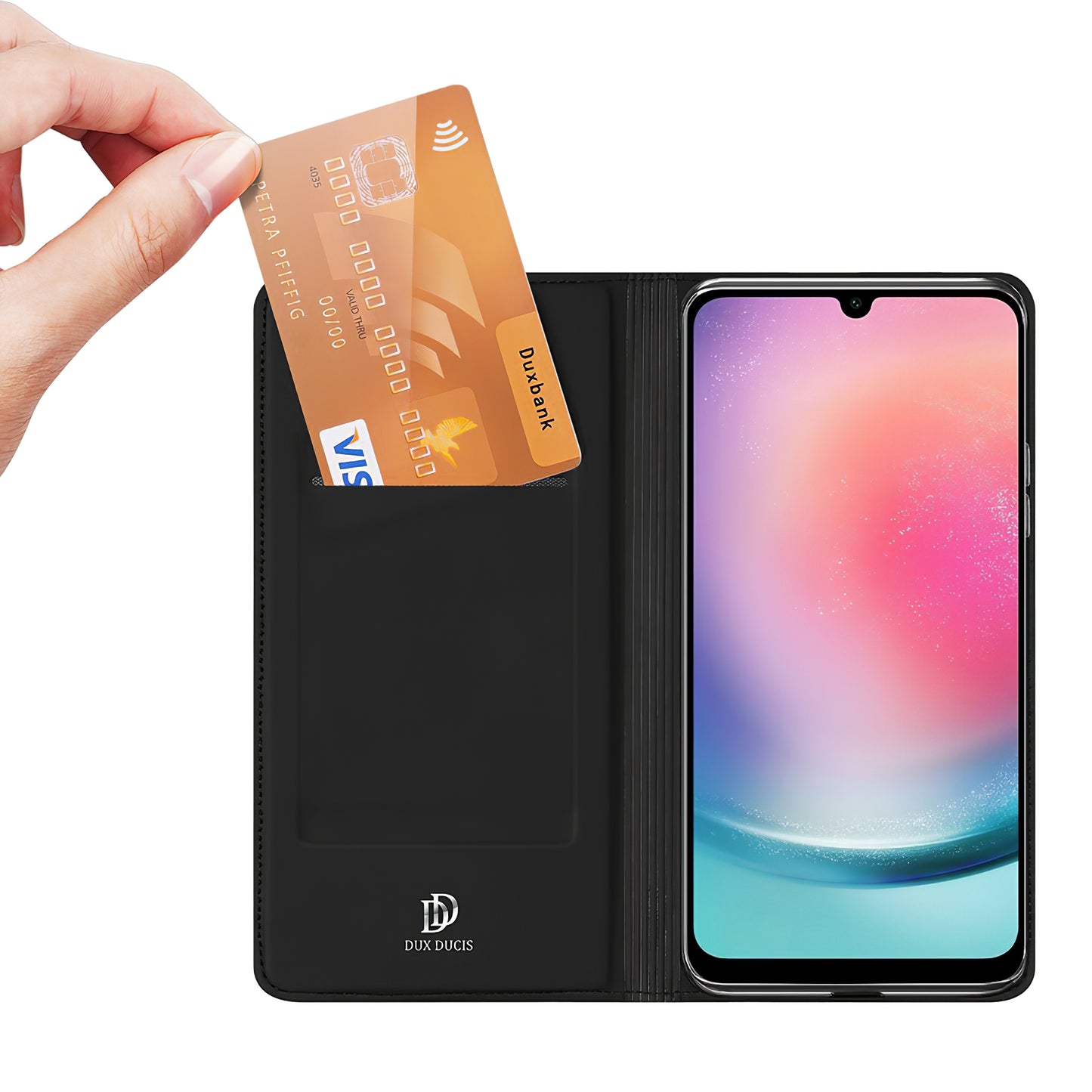 Pochette pour Samsung Galaxy A55 5G A556, DUX DUCIS, Skin Pro, Noir