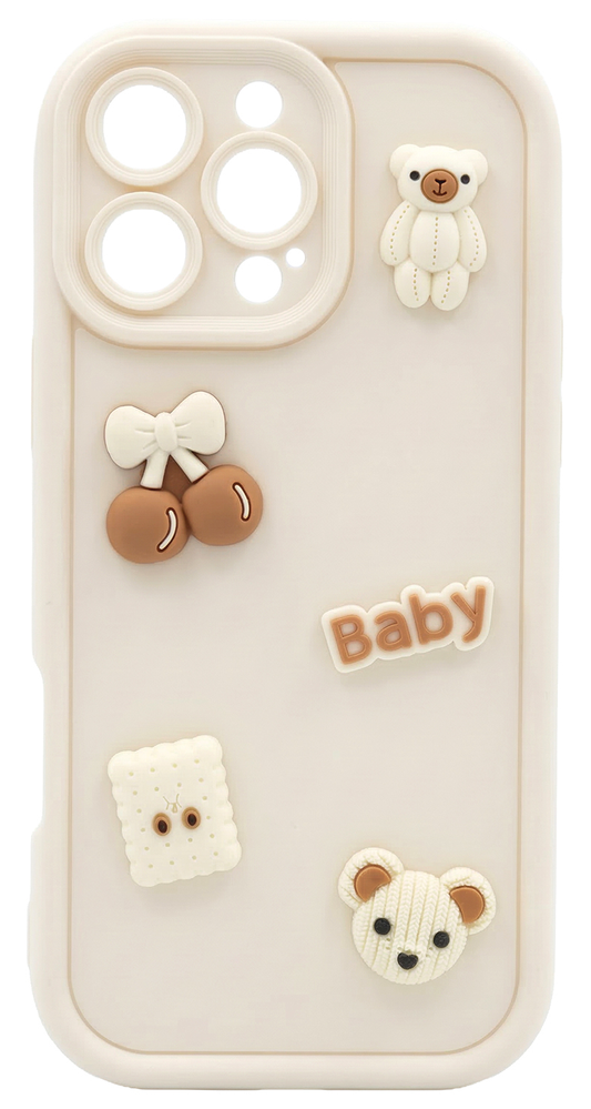 Coque pour Samsung Galaxy A26 A266, OEM, Ultra Trendy 3D Bear, Beige