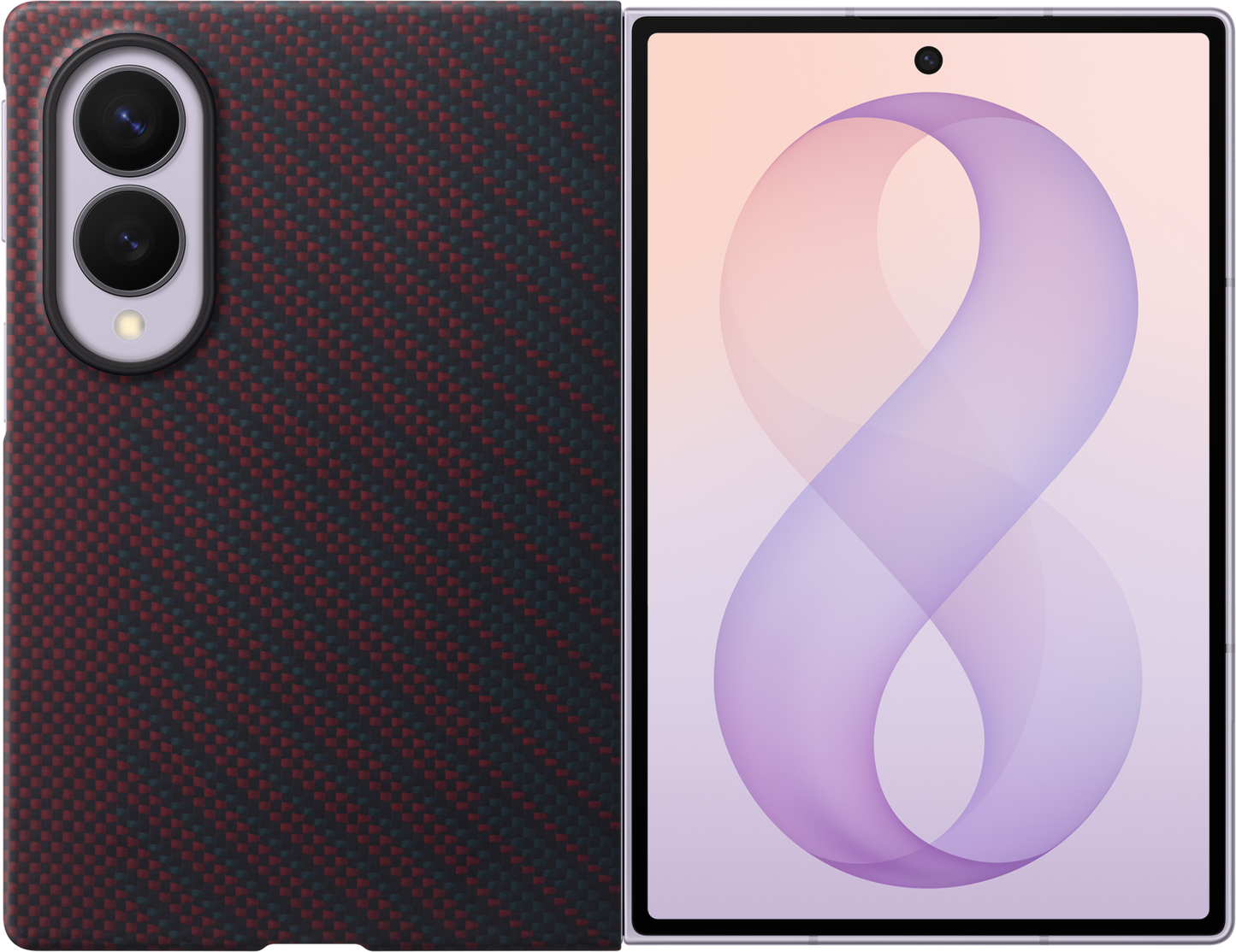 Coque pour Samsung Galaxy Z Fold8 F971, Carbon Magnet Case, Rouge EF-KF971SREGWW