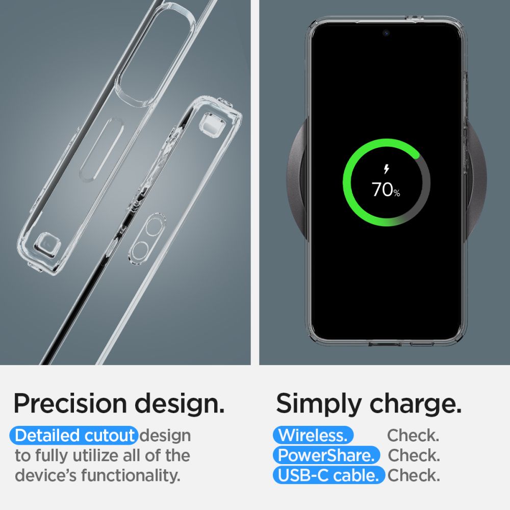 Étui pour Samsung Galaxy S24 S921, Spigen, Liquid Crystal, Transparent ACS07343