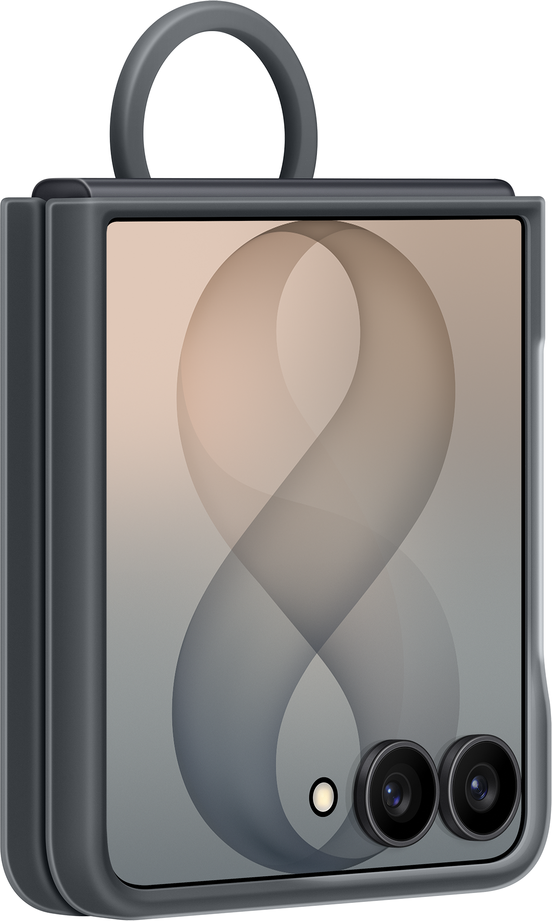 Coque pour Samsung Galaxy Z Flip8 F776, Silicone Ring Magnet, Noire EF-EF776CBEGWW