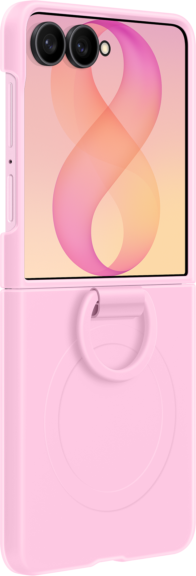 Coque pour Samsung Galaxy Z Flip8 F776, Silicone Ring Magnet, Rose EF-EF776CVEGWW