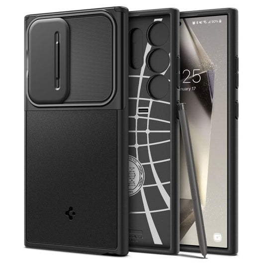 Pochette pour Samsung Galaxy S24 Ultra S928, Spigen, OPTIK ARMOR, Noir ACS07313