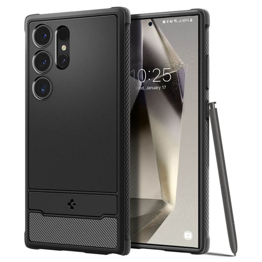 Étui pour Samsung Galaxy S24 Ultra S928, Spigen, Rugged Armour, Noir ACS07286