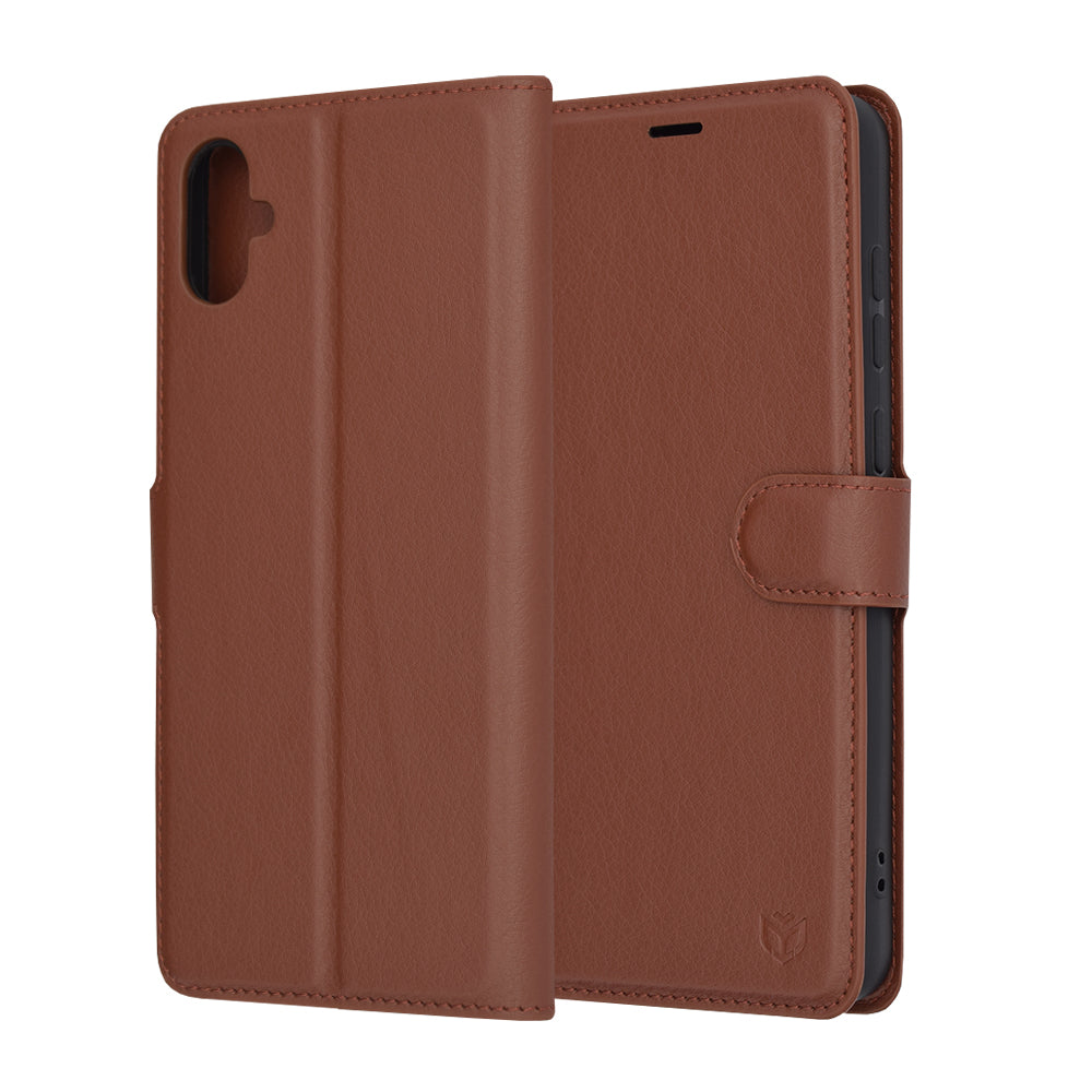 Coque pour Samsung Galaxy A05 A055, Techsuit, Leather Folio, Marron