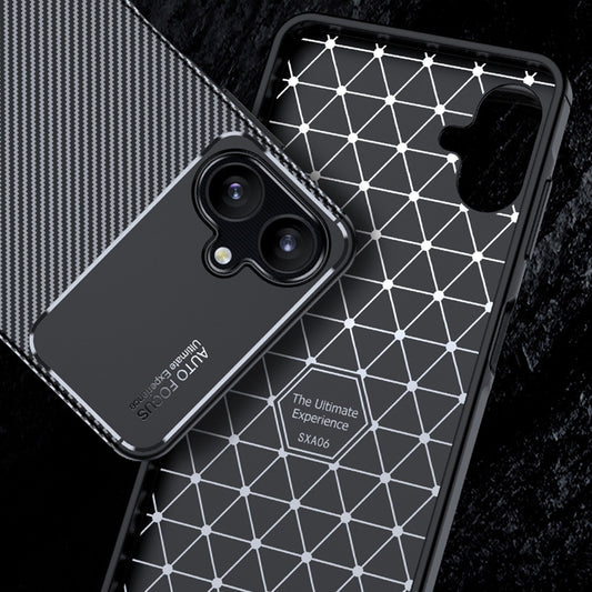 Coque pour Samsung Galaxy A06 A065, Techsuit, Fibre de carbone, Noire