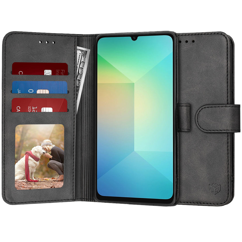 Coque pour Samsung Galaxy A06 A065, Techsuit, Diary Book, Noire