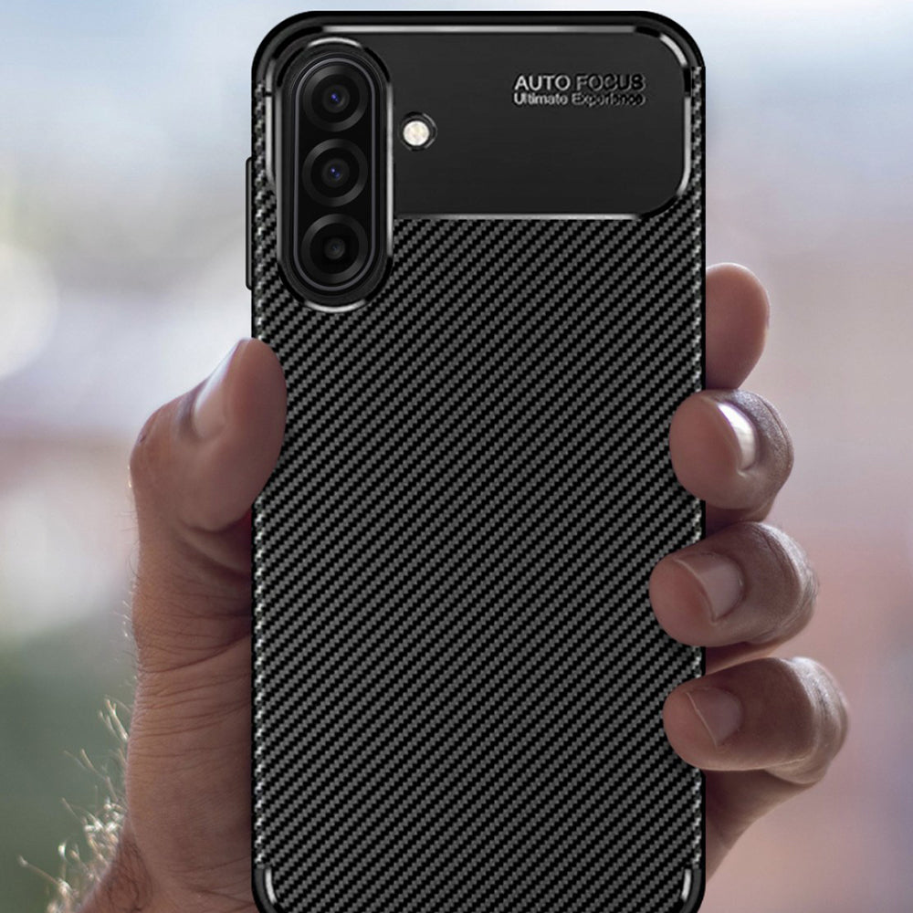 Case for Samsung Galaxy A18 5G A186 / A18 4G A185 / F17 / M17 / A17 4G A175, Techsuit, CarbonFiber, Black