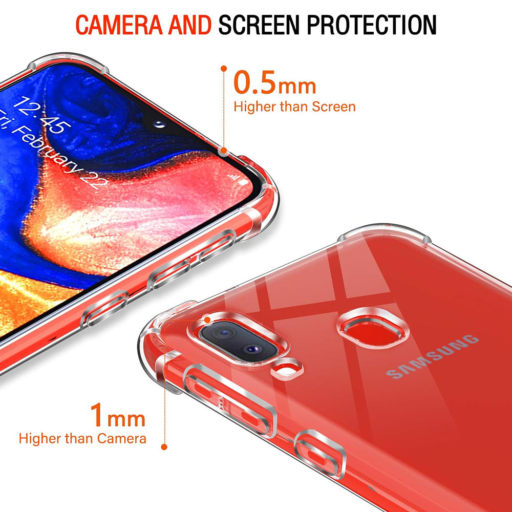 Coque pour Samsung Galaxy A20e A202, Techsuit, Anti-choc Claire, Transparente