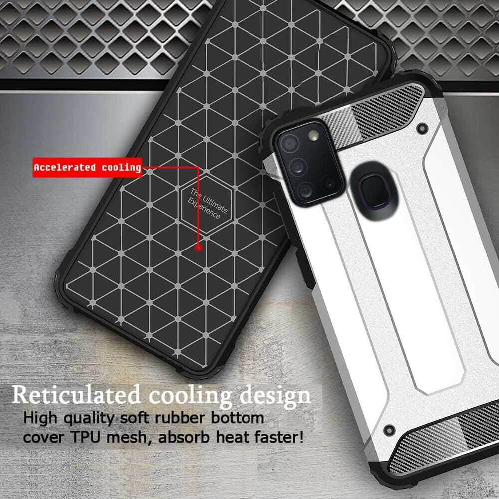 Coque pour Samsung Galaxy A21s A217, Techsuit, Hybrid Armor, Noire