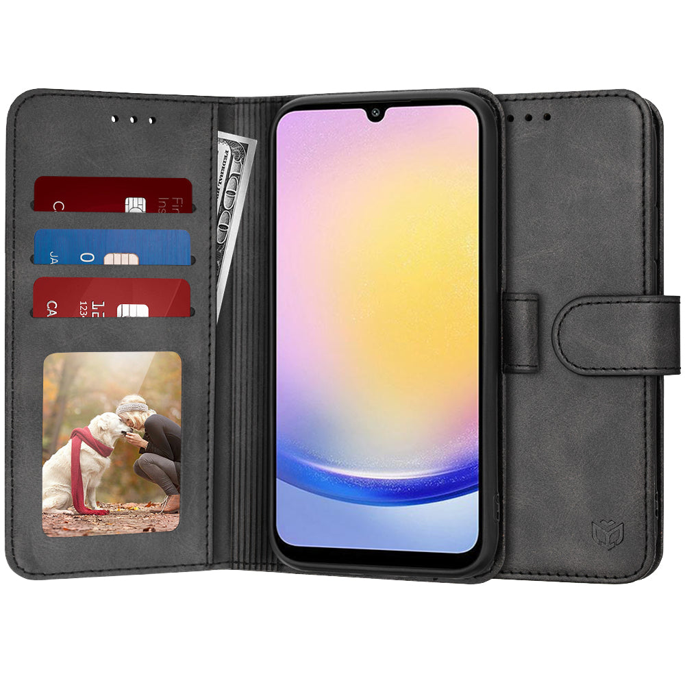 Coque pour Samsung Galaxy A25 A256, Techsuit, Diary Book, Noire