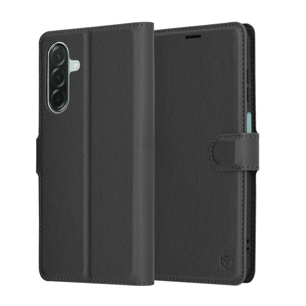 Coque pour Samsung Galaxy A26 A266, Techsuit, Leather Folio, Noire