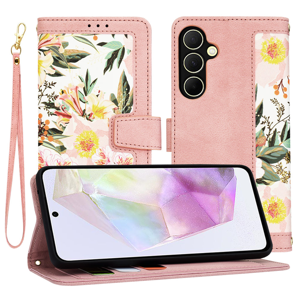 Coque pour Samsung Galaxy A35 5G A356, Techsuit, FlipCraft, Rose