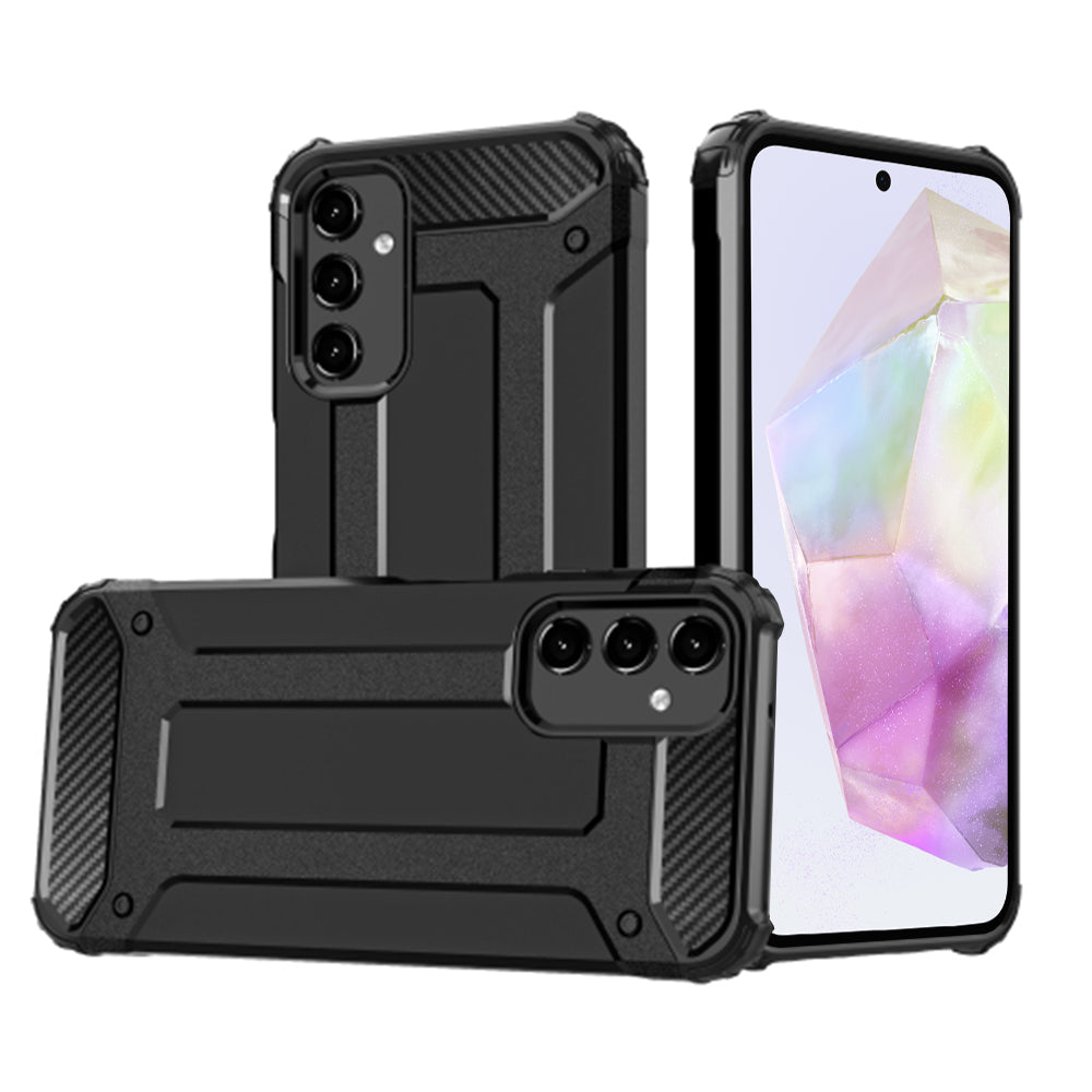 Coque pour Samsung Galaxy A35 5G A356, Techsuit, Hybrid Armor, Noire