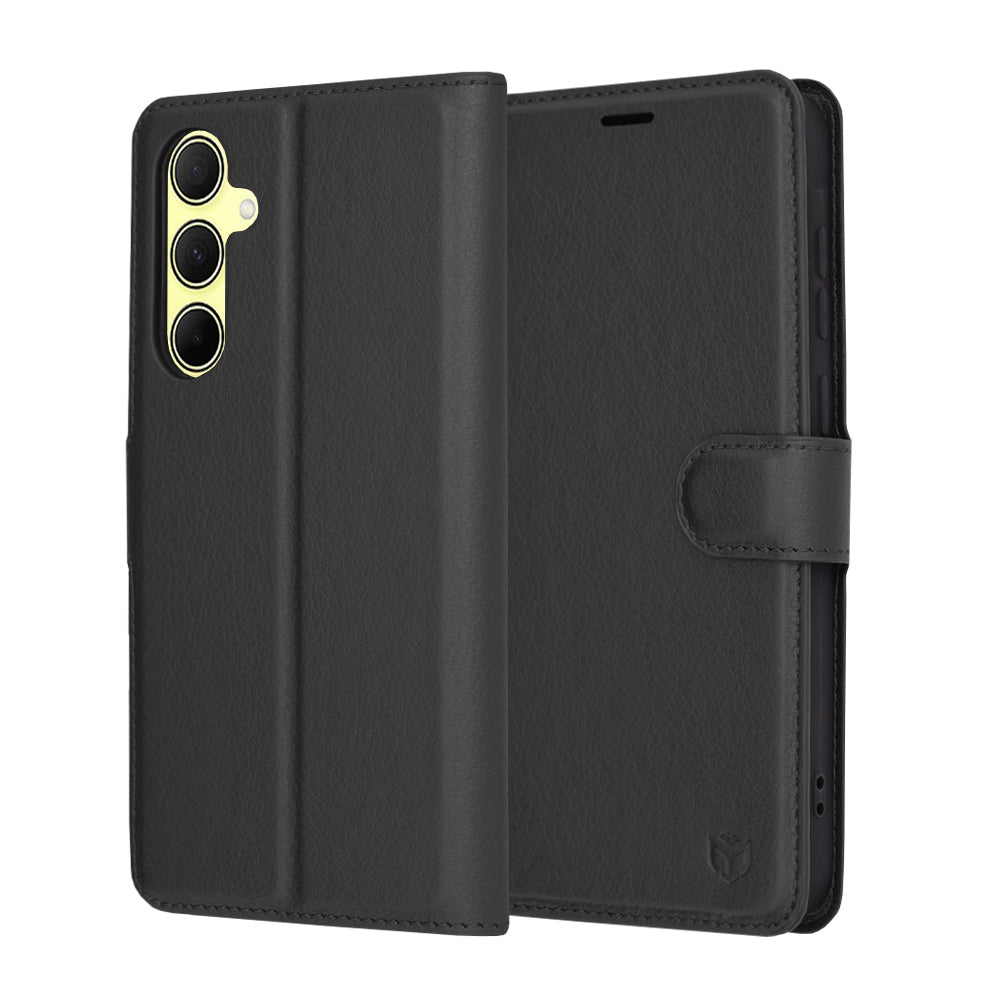 Coque pour Samsung Galaxy A35 5G A356, Techsuit, Folio en cuir, Noire