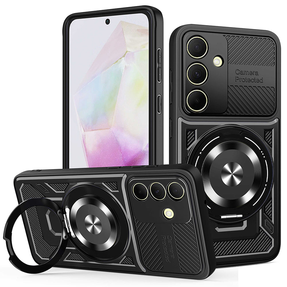 Coque pour Samsung Galaxy A35 5G A356, Techsuit, RuggedCam, Noire
